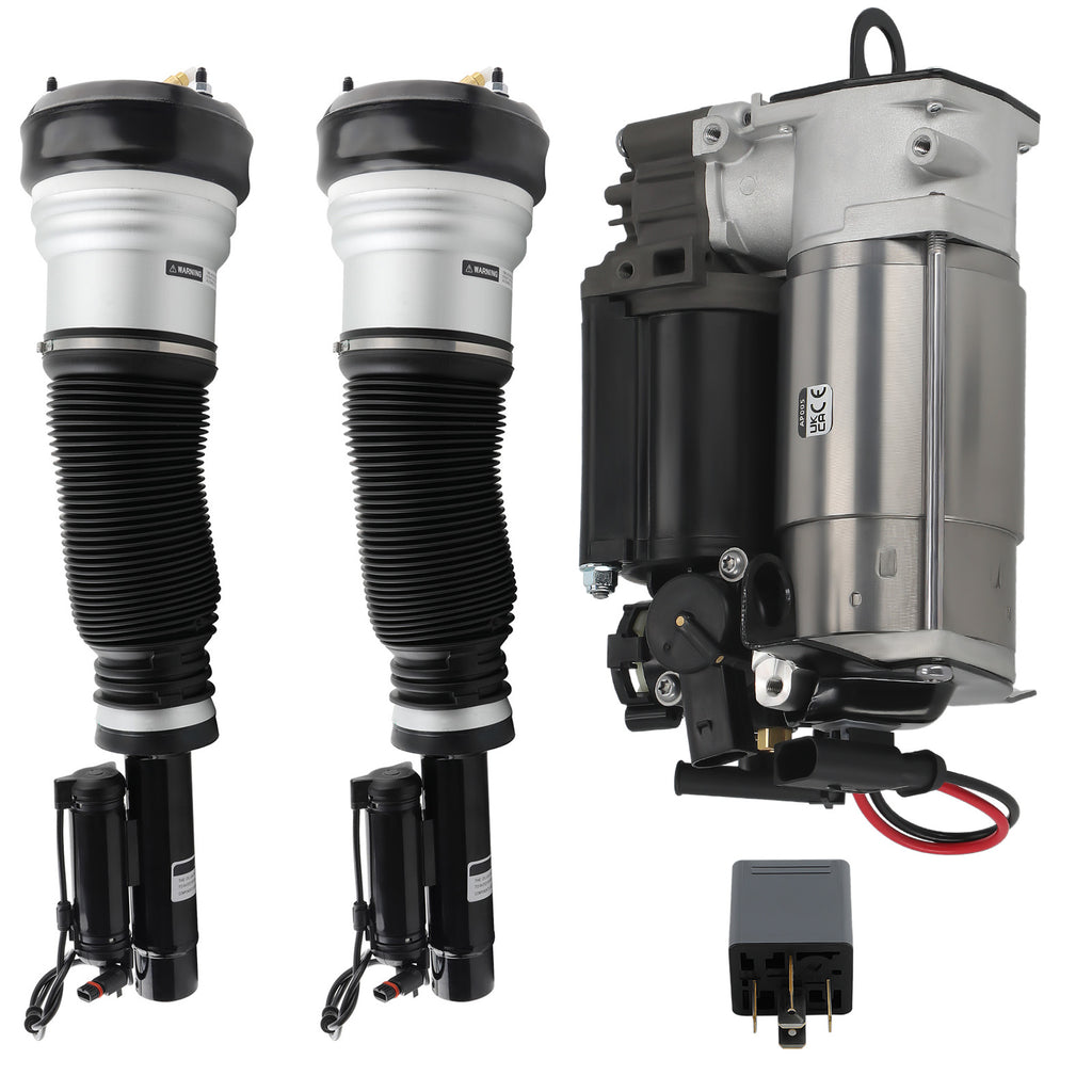 Front Pair Air ophanging Strut +Air Pump compatibel met Mercedes...