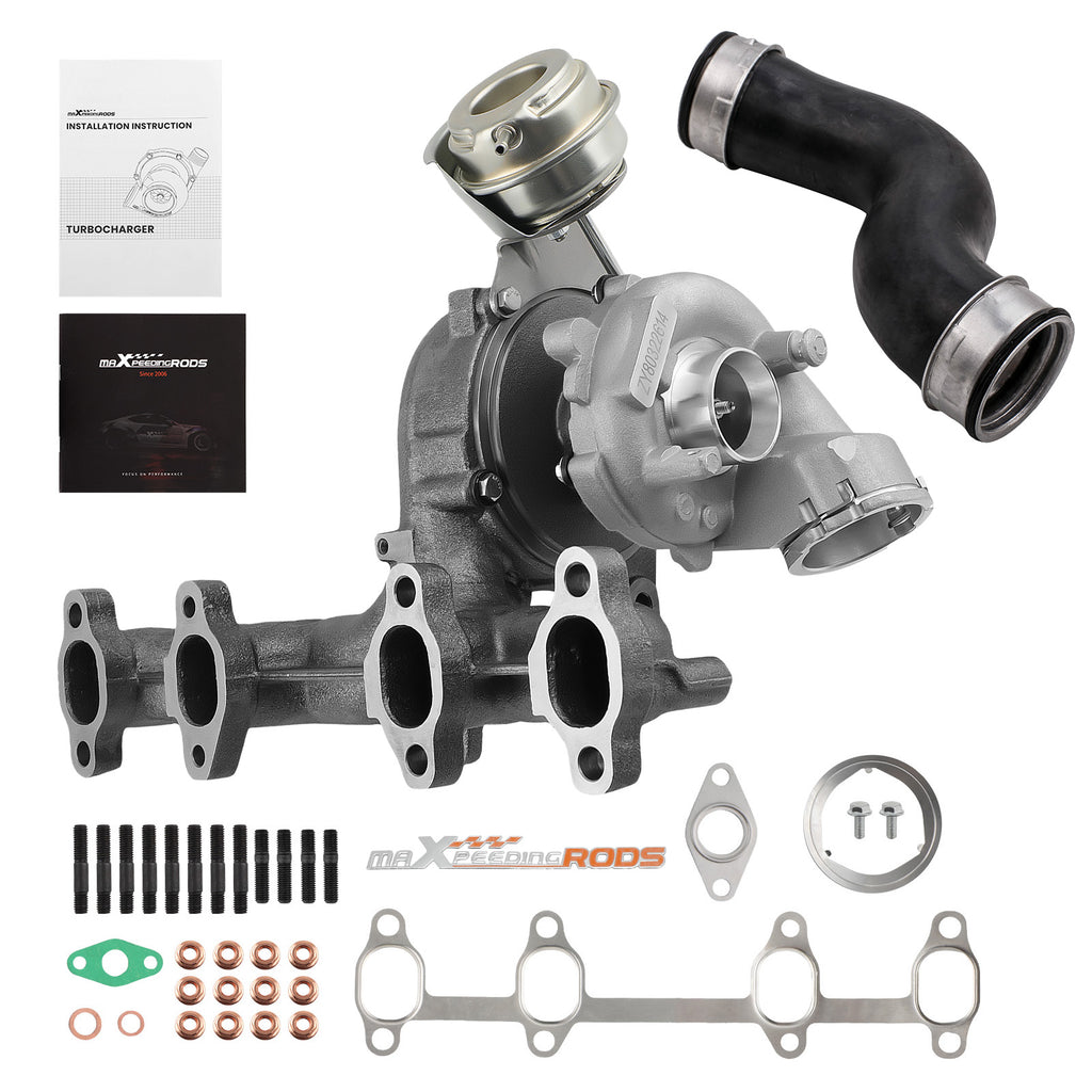 Turbo with Intercooler Pipe compatible with VW Passat B6 compatible with Golf 5 Seat Altea 2.0 TDI 140 hp