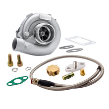 Load image into Gallery viewer, T04E T3 / T4 .63A / R 57 Trim Turbo compatible for Charger 400+ HP Boost y juntas de líneas de alimentación de aceite