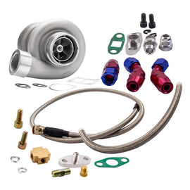 Voor GT45 Turbo T4 V-BAND 78Trim 600 + HP Boost + Oil Feed/Drain Return Line