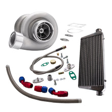 Load image into Gallery viewer, Turbocharger for GT45 1.05 A / R + Intercooler de 24 pulgadas x 12 pulgadas x 3 pulgadas + Kit de línea de retorno de alimentación de aceite