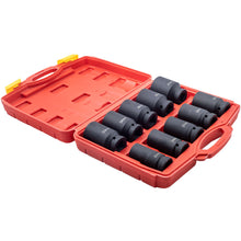 Load image into Gallery viewer, 10-pcs 22-41MM 3/4 Inch Drive 6-point Metric Deep Impact Socket Set Long Reach