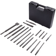 Load image into Gallery viewer, 17 PC SDS PLUS ROTARY HAMMER BITS DRILL BITCHISEL GROOVE CONCRETE