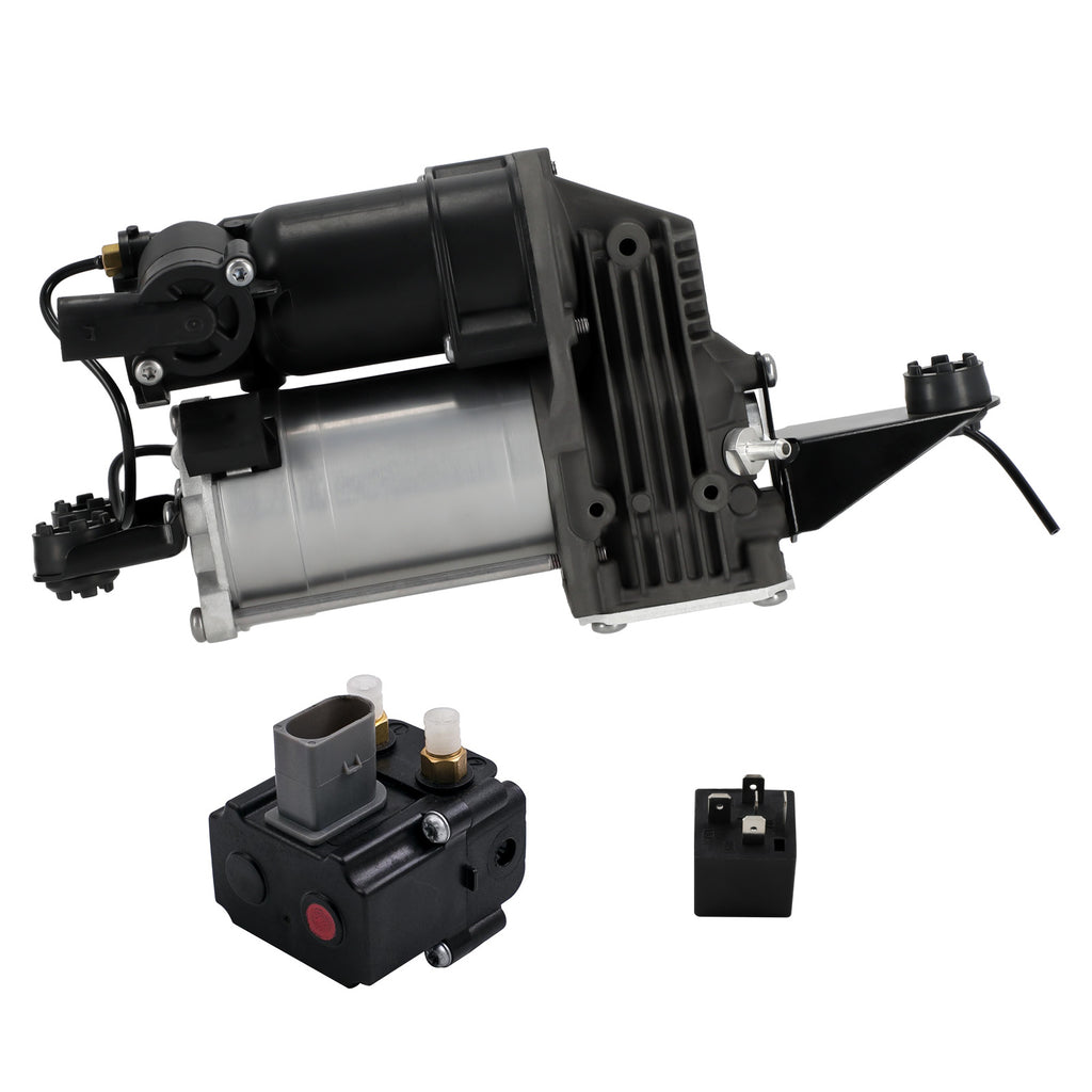 Air Suspension Compressor Pump + Valve Block geschikt voor BMW 5 Series E61 525d W/ Relay