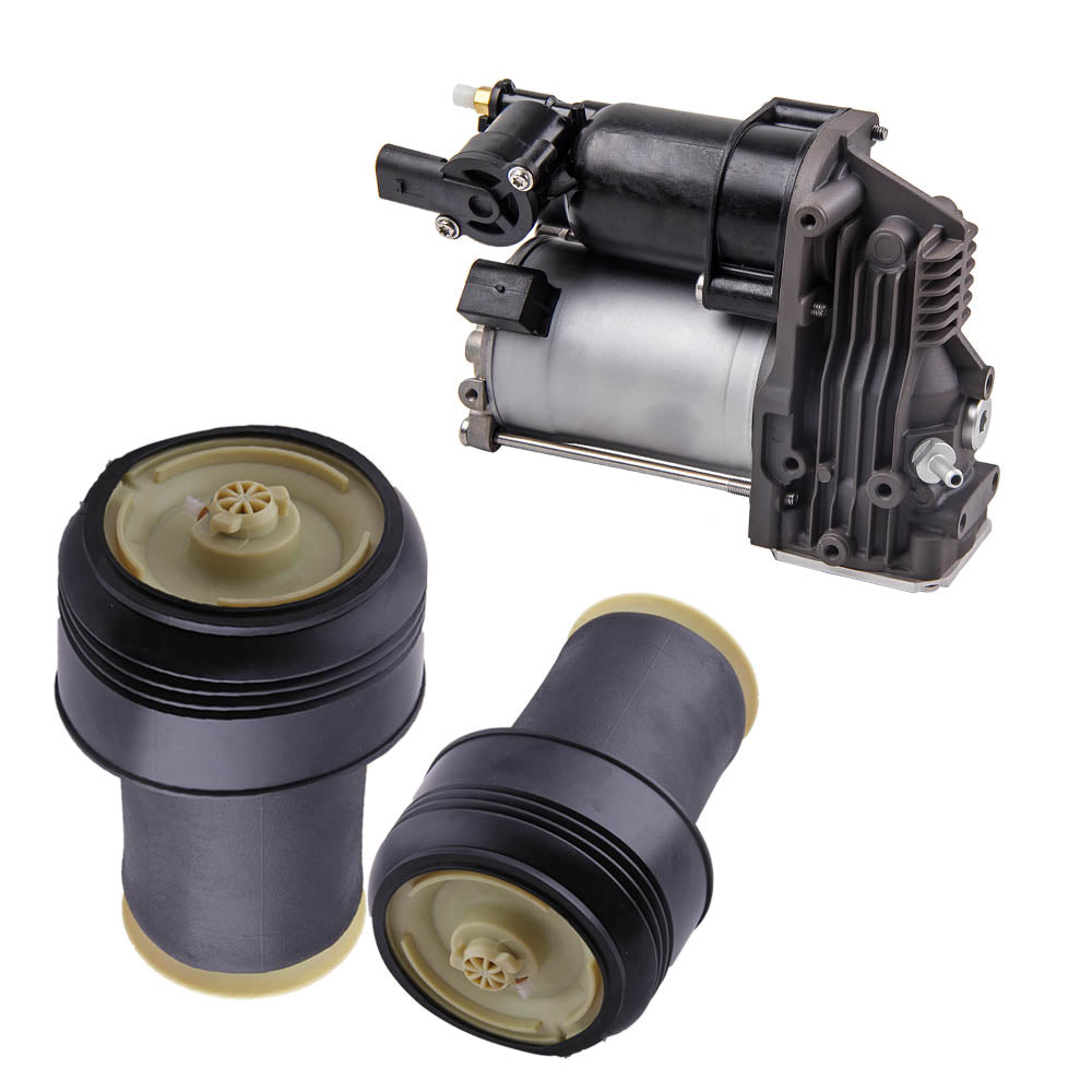 compatible for Bmw x5 x6 e70 e71 e72 37126790078 2x Luftbalg Luftfeder Hinten + Kompressor