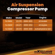 Load image into Gallery viewer, Air Suspension Compressor Pump W/ Bracket compatible for BMW X5 X6 E70 E71 E72 2008-2014