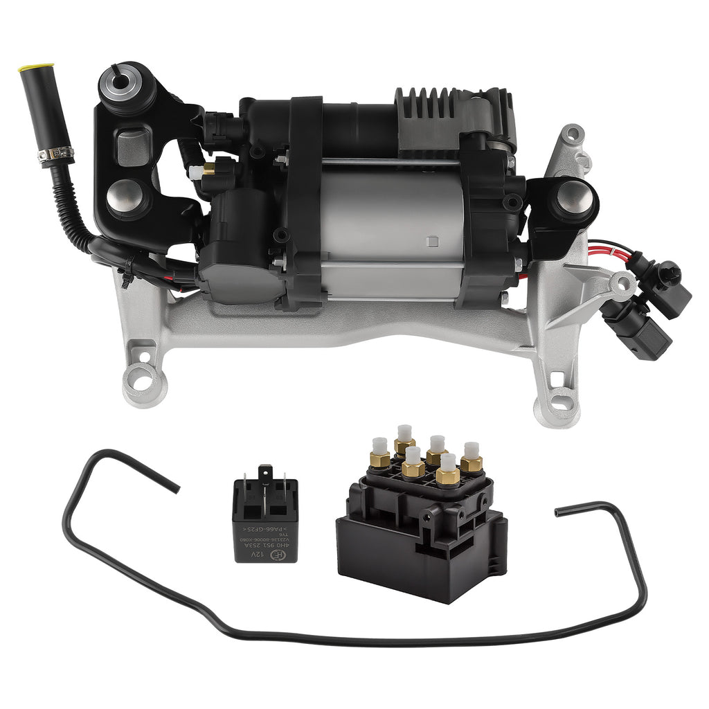 Kompressor + Halterung mit Ventil compatible for VW Touareg 7P5, 7P6 2011-2018 7P0698007C
