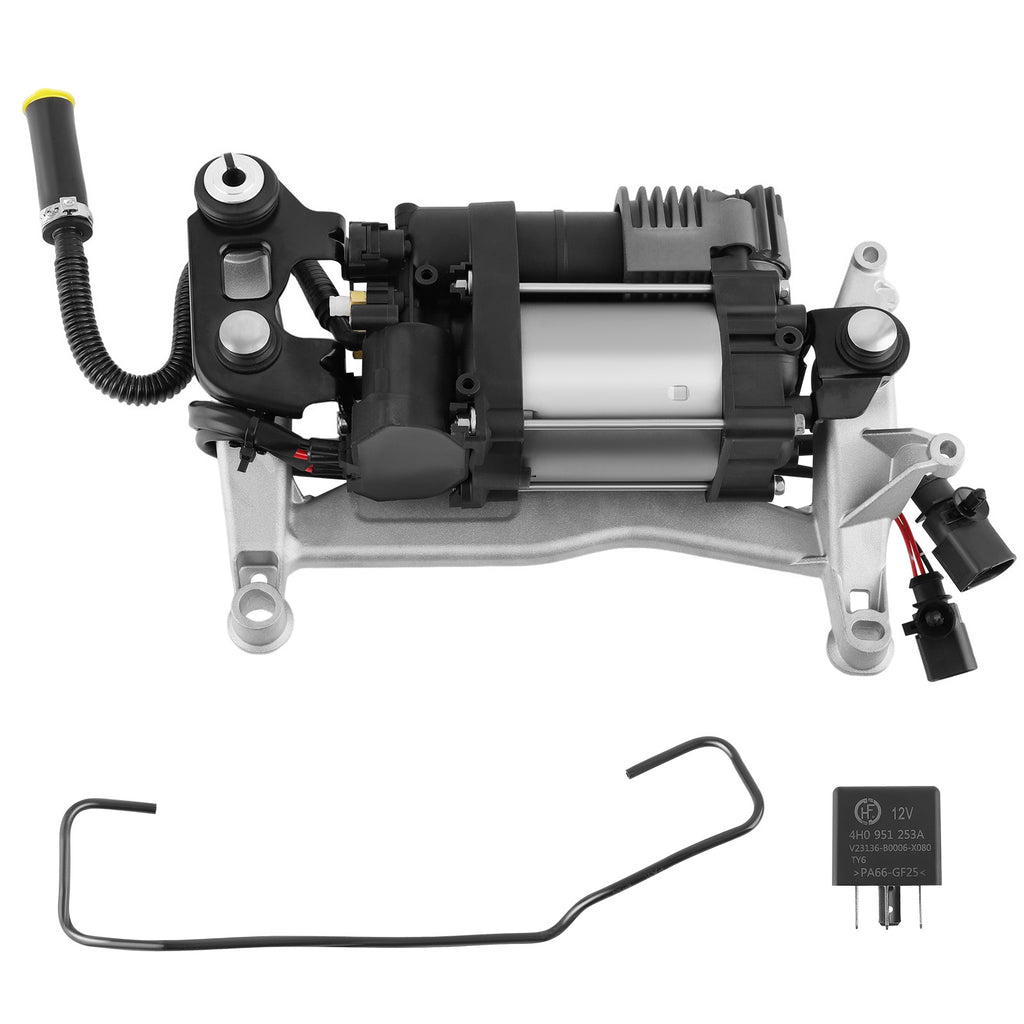 Air Suspension Compressor Pump W/ Bracket geschikt voor VW Touareg 7P5 7P6 11-18 + Relay