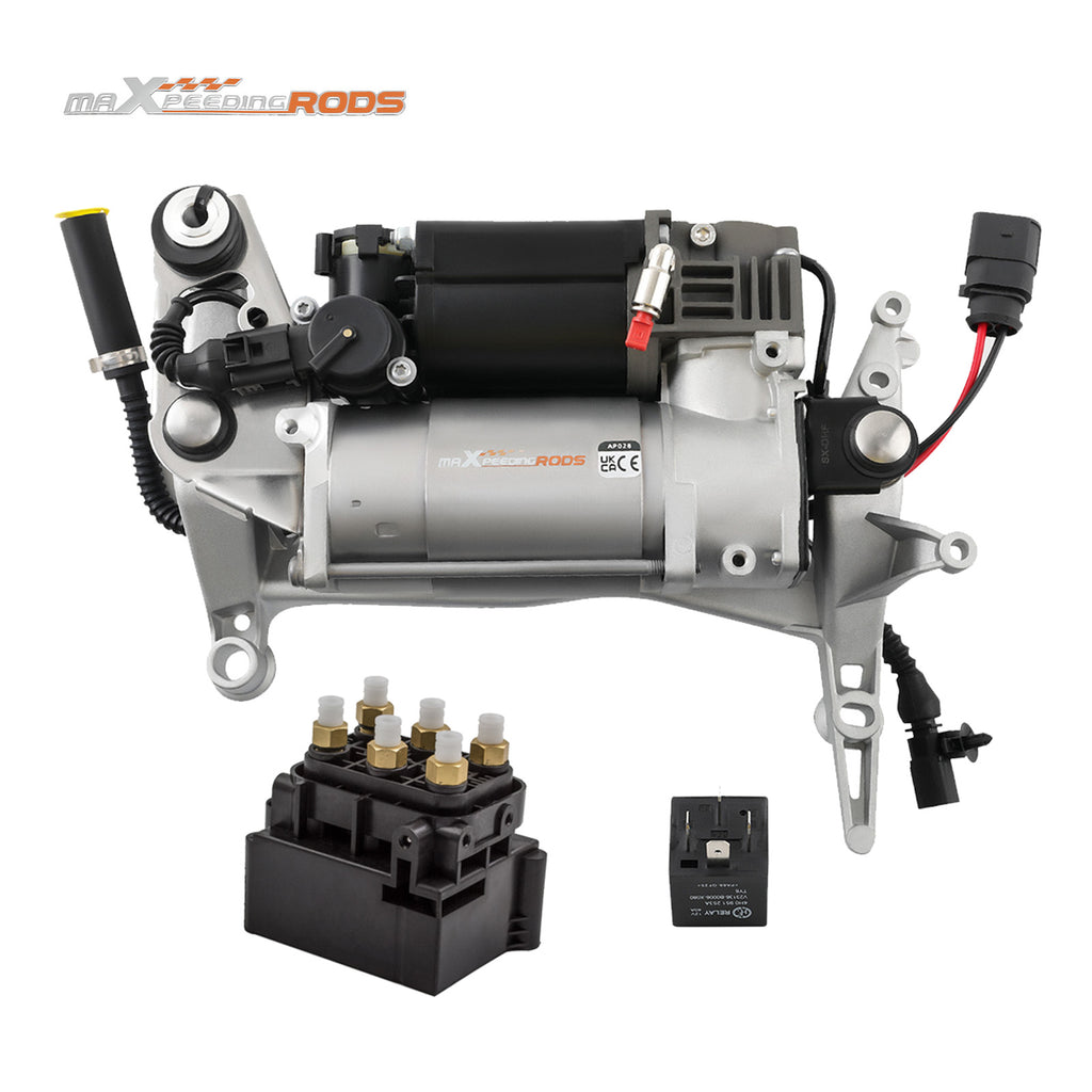 Kompressor Luftfederung mit Halterung + Ventilblock compatible for VW Touareg 7L 7L0616007