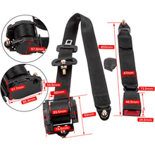 Load image into Gallery viewer, Universal 3 Point Inertia Seats Belt Kit Car Truck Adjustable Safety Belts black