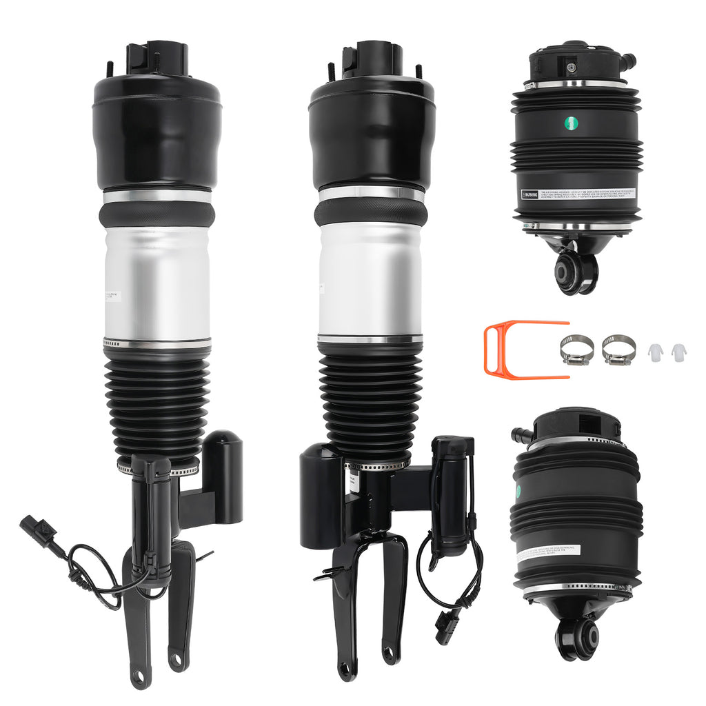 2X Federbeine Vorne + 2X Luftbalg Hinten compatible for Mercedes E-Klasse W211 S211 4Matic