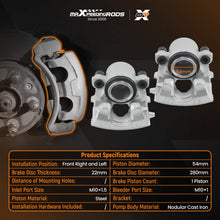 Load image into Gallery viewer, 2pcs Brake Calipers Front compatible for Audi A1 A2 A3 compatible for Seat 1J0615124 Disc 280mm