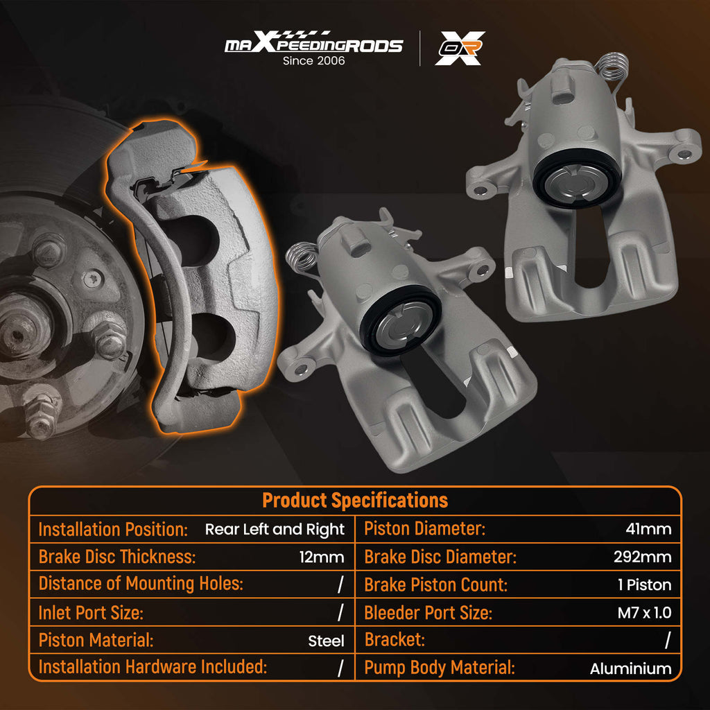 2x Brake Caliper Rear Left+Right compatible for Vauxhall Insignia Mk I (A) G09 2.0 13390034
