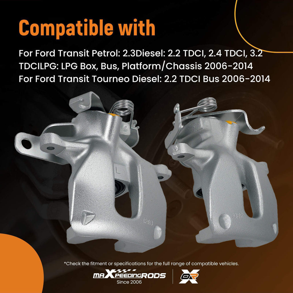 Rear Brake Caliper Pair compatible for Ford Transit MK7 Tourneo 2006-2014 1521632 1433963
