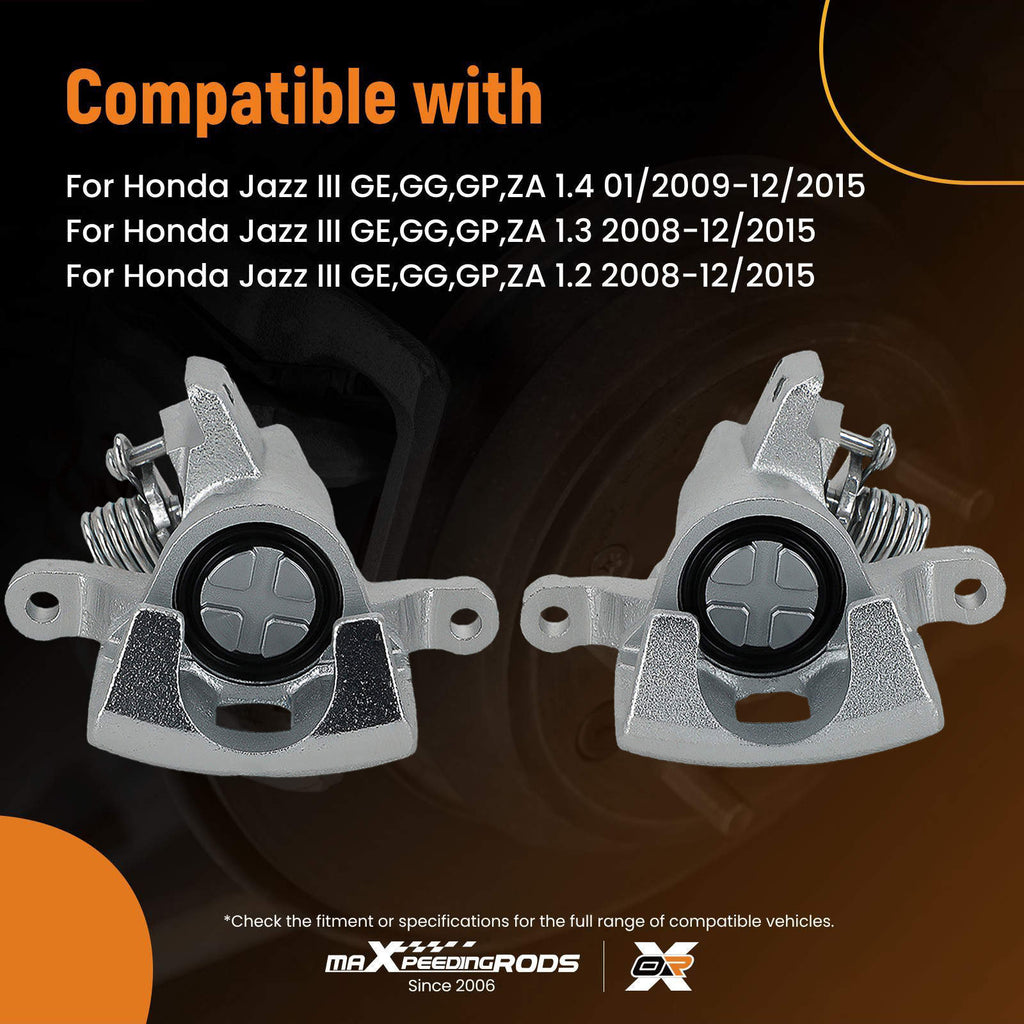 2 Rear Disc Brake Calipers compatible for Honda Jazz MK3 2008-2015 1.2 1.3 1.4 740091 239mm