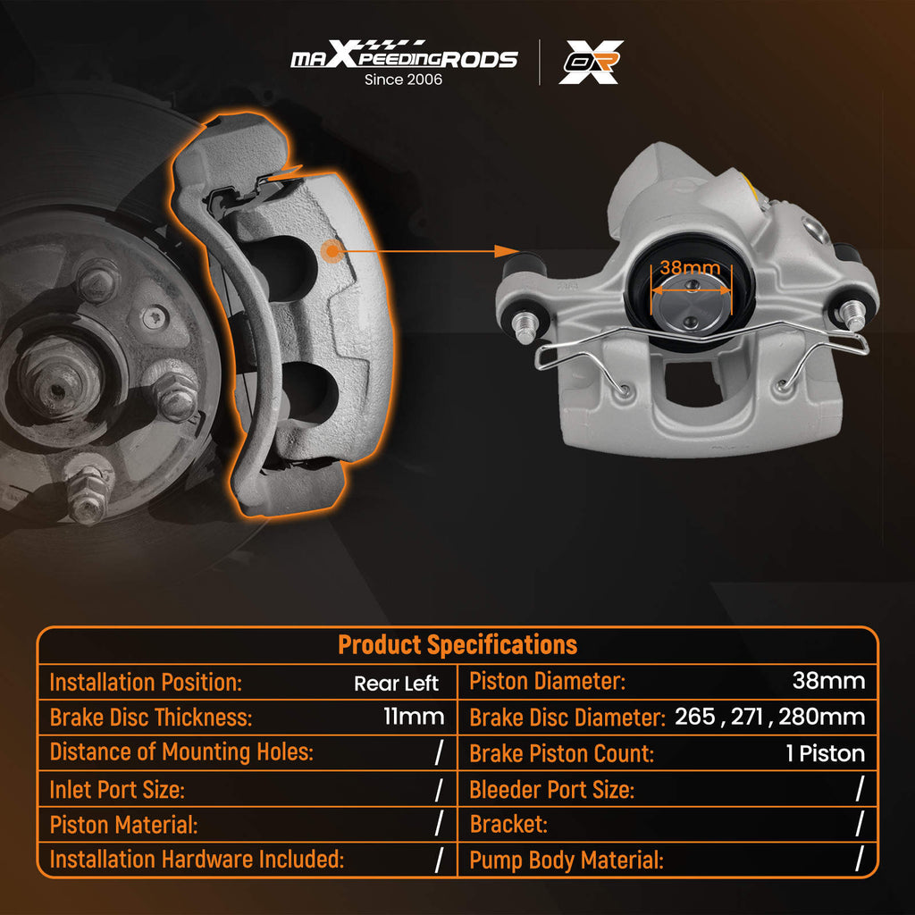Brake Caliper Rear Left compatible for Ford Focus MK III Tourneo Connect compatible for Volvo C30 344414