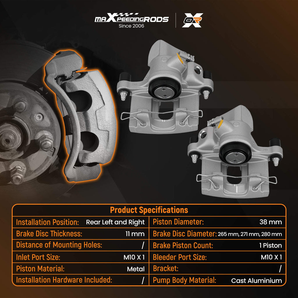 Pair of Rear LeftRight Brake Caliper compatible for Ford Focus MK III compatible for Mazda 3 Volvo C30