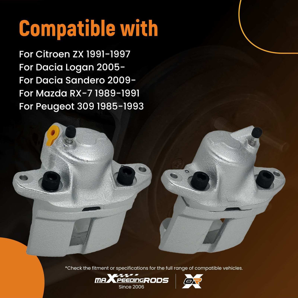 Brake Caliper Left + Right Front compatible for Renault Clio Twingo Logan 7701201965 48mm