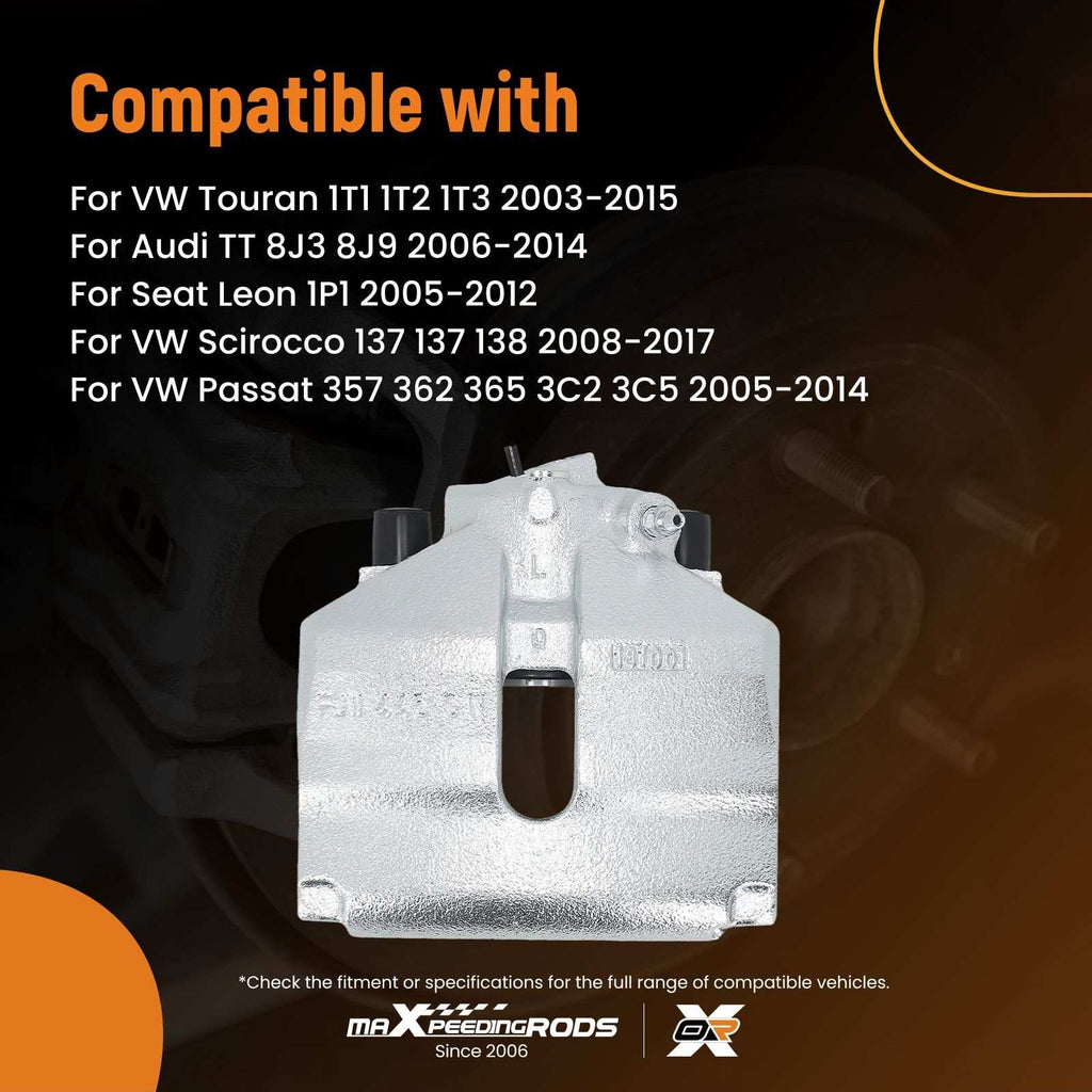 Front Left Side Brake Caliper compatible for Audi A1 A3 TT compatible for Seat Skoda VW EOS 1F7 6R0615123