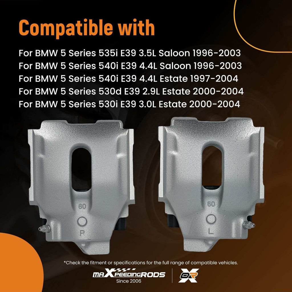 2x Front Brake Caliper compatible for BMW 5 Series E39 530d 535i Estate Saloon 34111163303