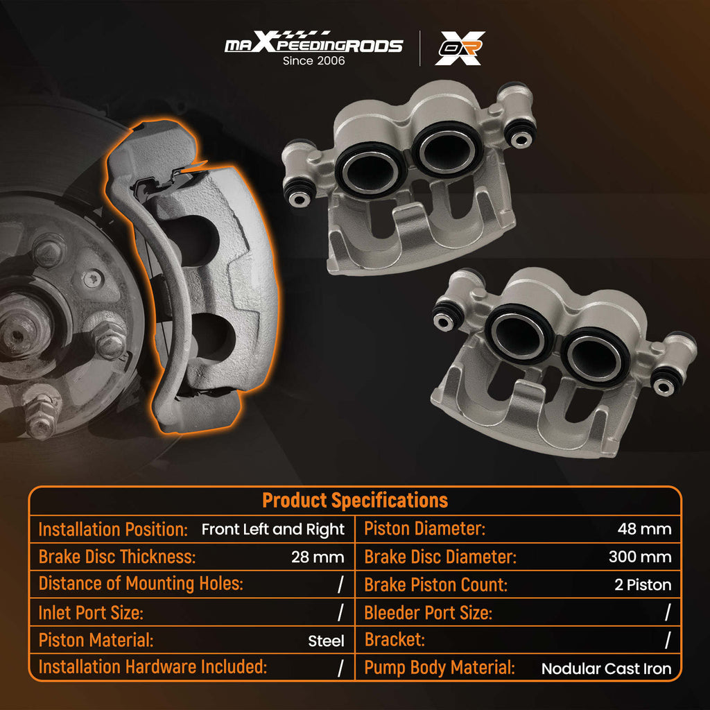 Front Brake Caliper Left + Right compatible for Mercedes-Benz Viano W639 Vito W447 300mm