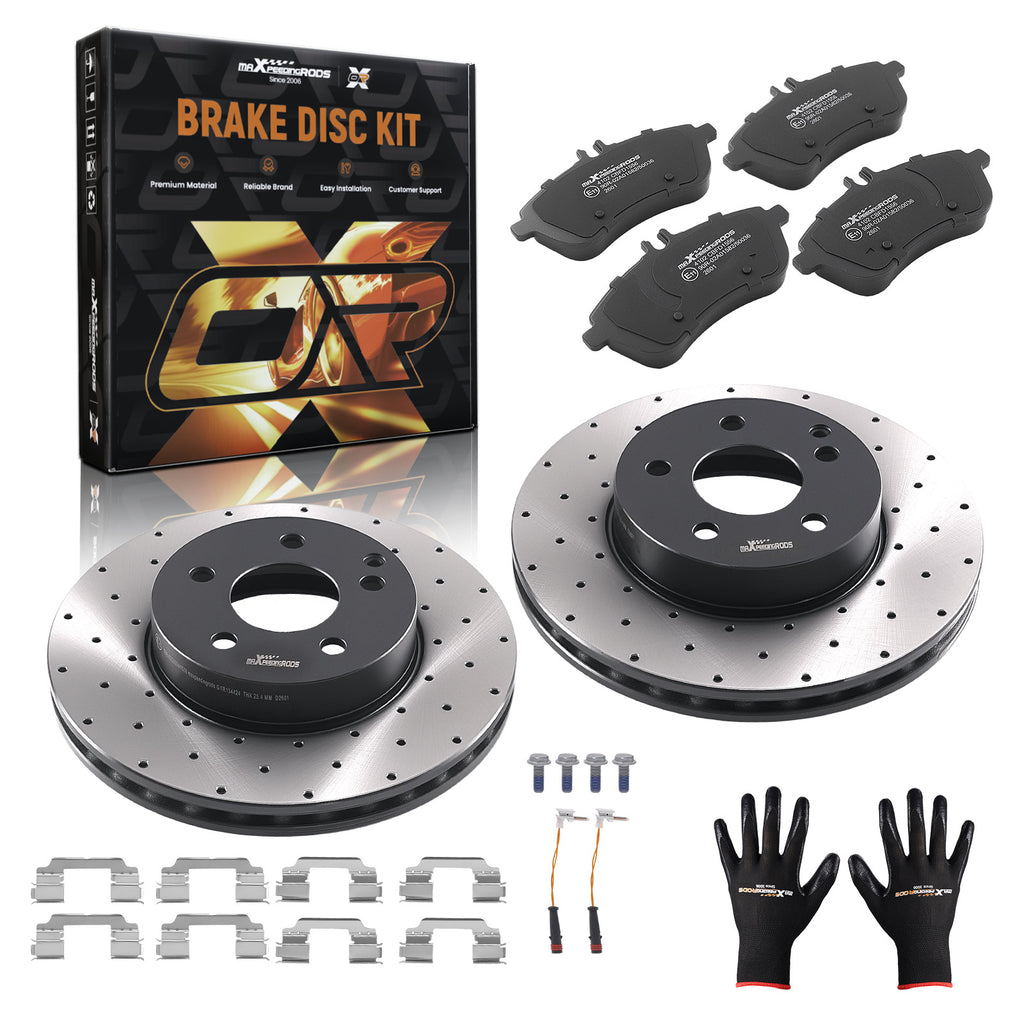 Front Brake Discs/Pads compatible with Mercedes C Class C204/S204 2007-2023 2044212812