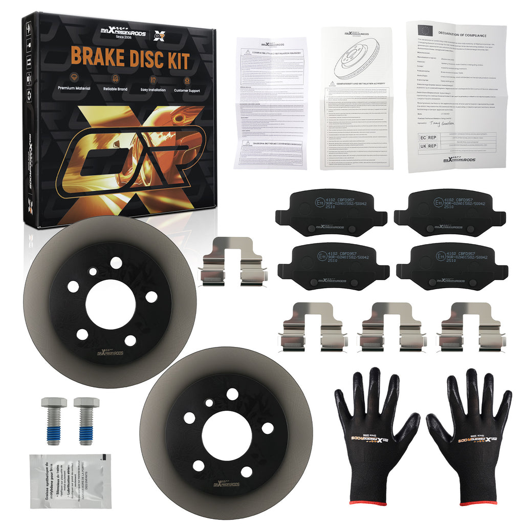 Brake DiscsBrake Pads Rear compatibel met Mercedes-Benz A-Klasse...