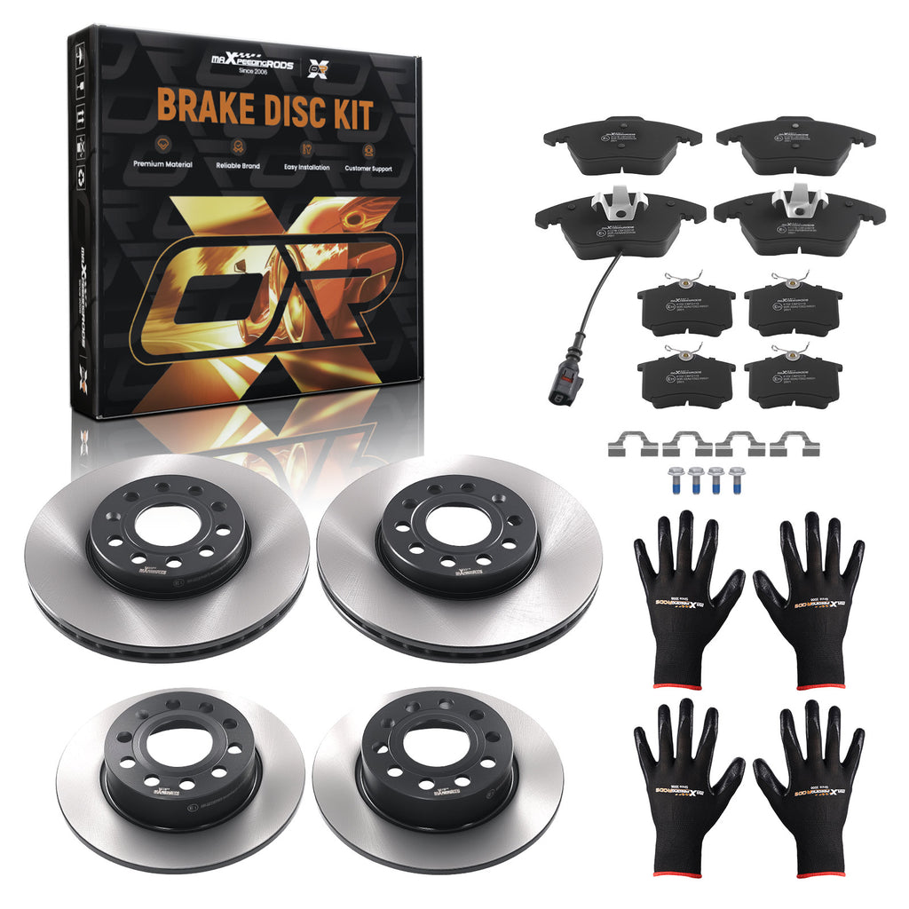 Front+Rear Brake Discs Pads Kit Compatible with VW Beetle/Compatible with VW Golf Plus 2011-2013 1K0698151