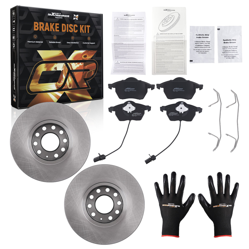 Vented Brake DiscsPads Set Front 288mm compatibel met Audi A4 B5...