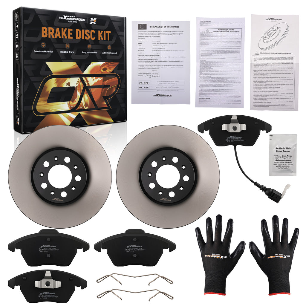 Brake Discs Brake Pads Front 288mm compatible with Audi A1 compatible with Skoda Fabia II III Roomster