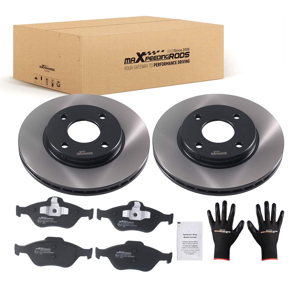 Front Brake Discs Pads Set compatible with Ford Courier J3/Fiesta MkIV/KA 1999-2008 1101464