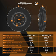 Load image into Gallery viewer, 2x Brake Discs Rear compatible for VW Multivan Transporter T5 T6 Caravelle 03-22 7H0615601B