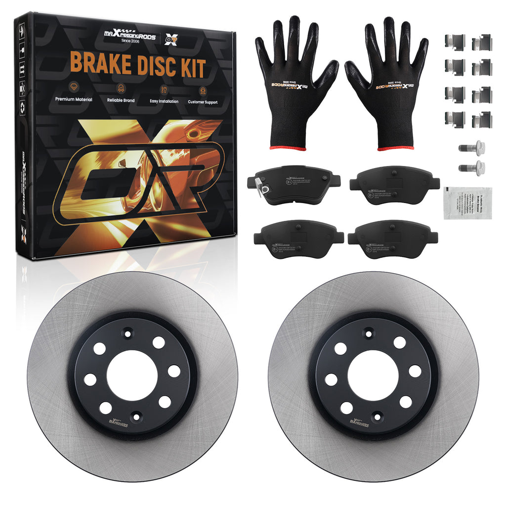Vented Brake DiscsPads Set 257mm Front compatible with Opel Corsa D S07 Adam M13 compatible with FWD