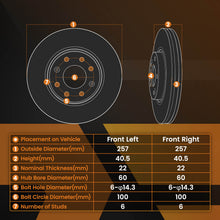 Load image into Gallery viewer, Front Brake Discs and Pads compatible for Opel Corsa S07 Adam M13 compatible for Vauxhall Corsa 2006-2019