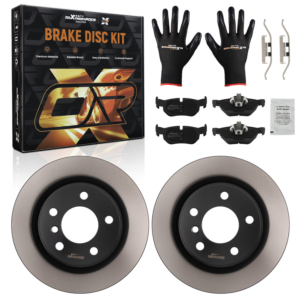 Vented Brake Discs+Pads Set 300mm Rear compatible with BMW 1/ 3 Series E81 E87 E90 E91 E92