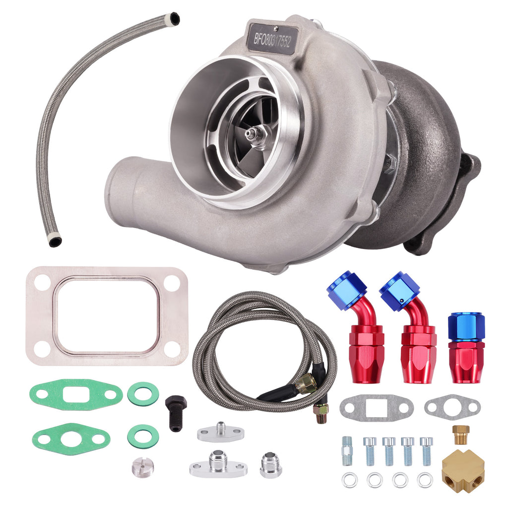 Universal Turbo met Oil Lines voor GT30 GT3076 T3 AR .60 voor GT3037 500 HP nieuw
