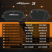 Load image into Gallery viewer, Rear Brake Pads Set compatible for Vauxhall Insignia/Compatible for Opel Insignia 2008-2017 13237765