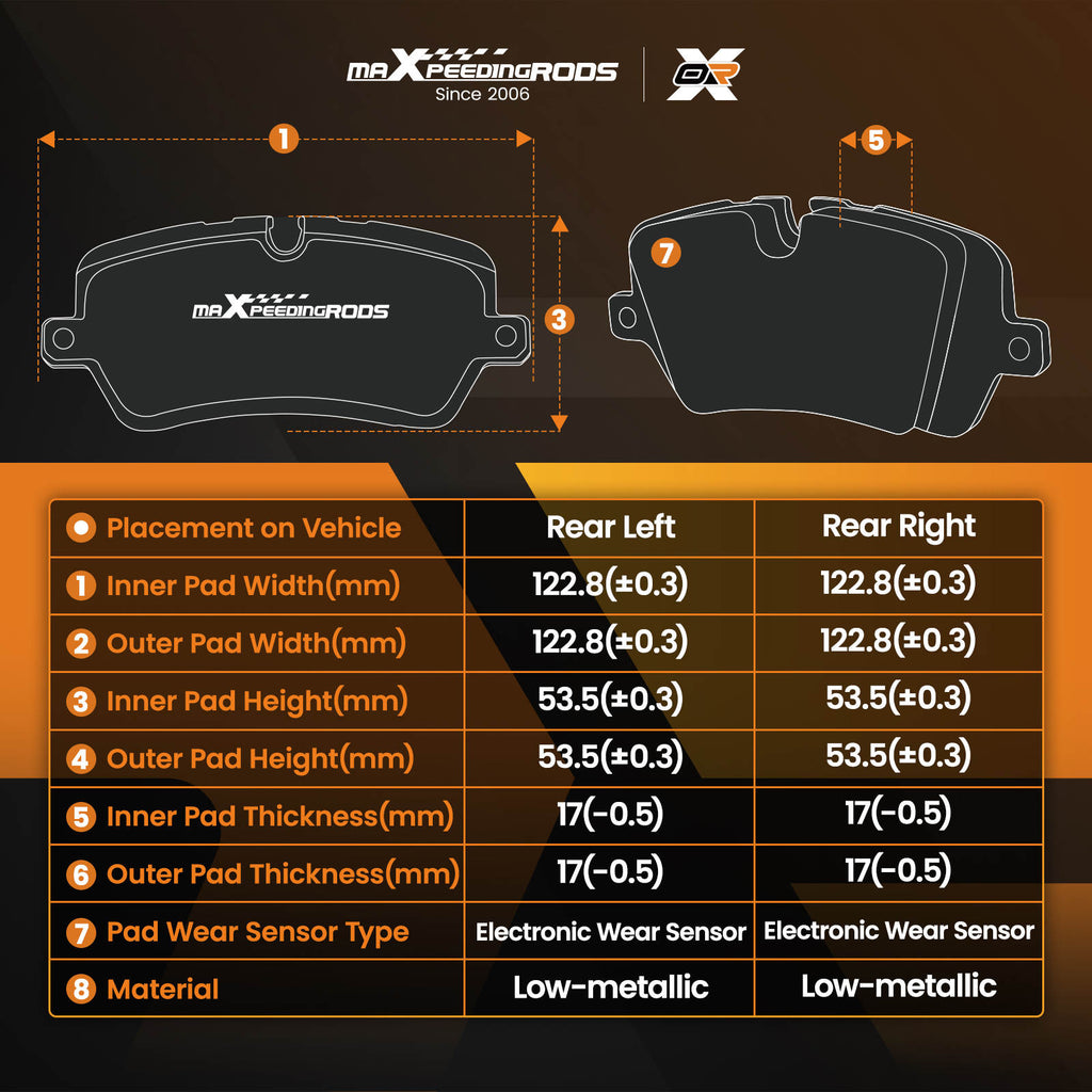 Brake Pads Set Rear compatible for Ford Transit MK7 Van/Bus 2006-2014 compatible for FWD 1554524