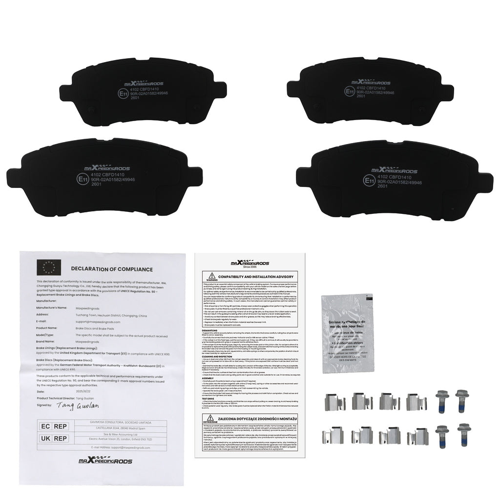 4pcs Rear Brake Pads geschikt voor Seat Altea 2004-2015/Geschikt voor Skoda Superb 2008-2015 5K0698451A