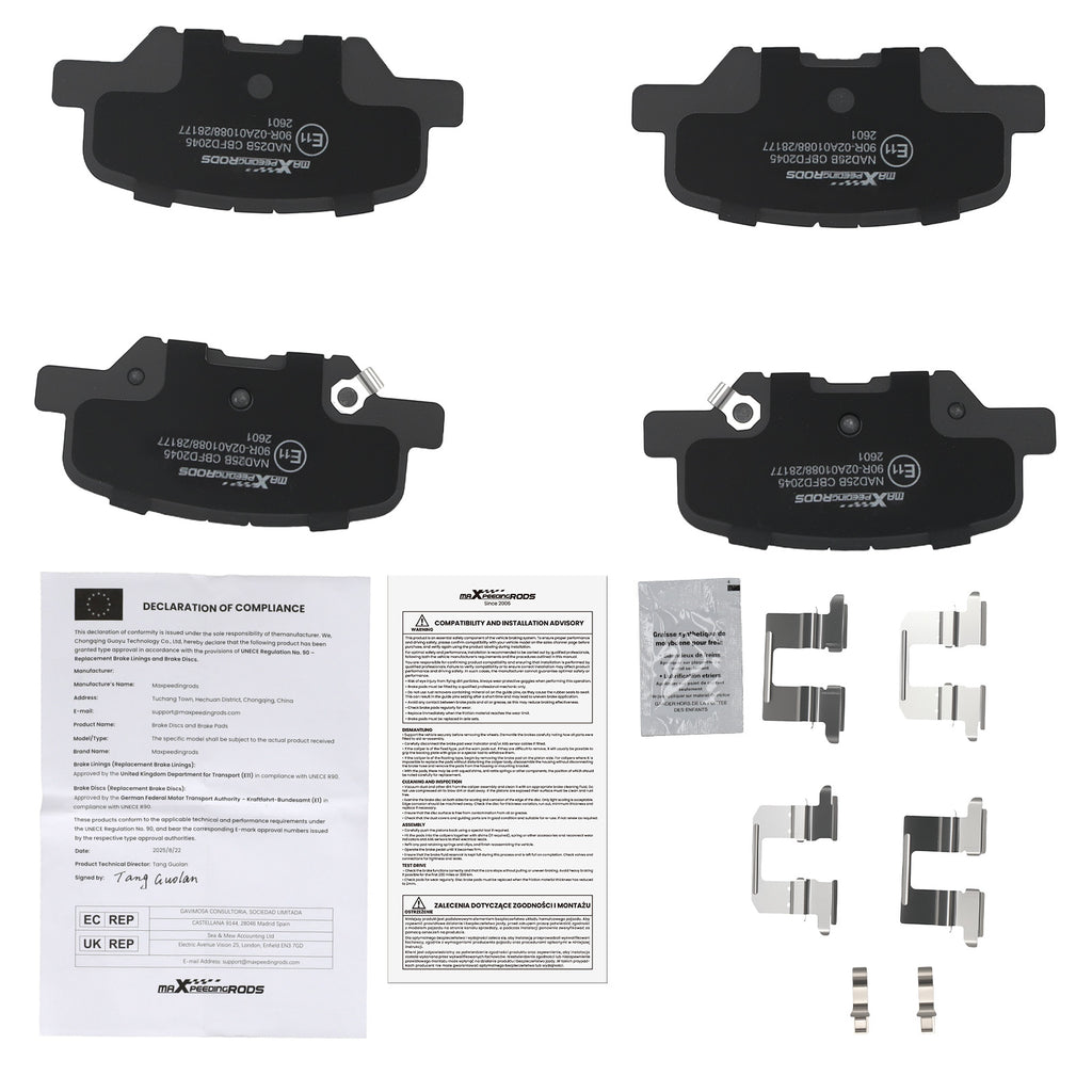 Rear Brake Pads Set geschikt voor Mitsubishi Outlander/Geschikt voor Mazda 6 2012-2020 1609899680