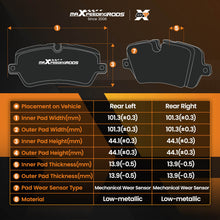 Load image into Gallery viewer, 4pcs Rear Brake Pads compatible for Peugeot 4008/Compatible for Mitsubishi Outlander 2012-2012 1619790780