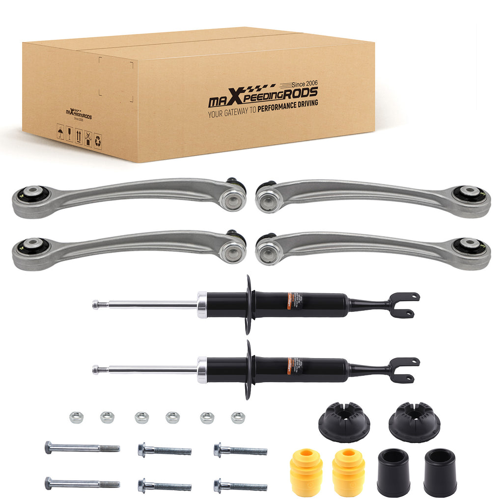 4X BRAZOS DE CONTROL + 2X AMORTIGUADORES DELANTEROS compatible for AUDI A4 8E5 8E2 8HE 8H7