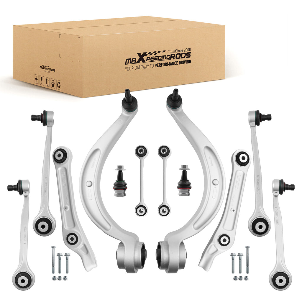 12PCS CONTROL ARMS WISHBONE KIT FRONT LEFT RIGHT geschikt voor AUDI A4 AVANT A5 CABRIOLET