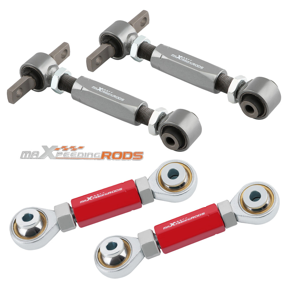 4PC REAR UPPER ADJUSTABLE CAMBER+TOE ARM KIT geschikt voor HONDA CIVIC EF CRX CR-V DEL SOL