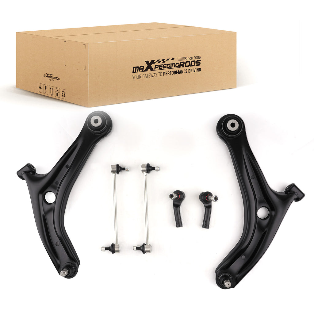 6X FRONT CONTROL ARM WISHBONE LINK BARS TRACK ROD ENDS geschikt voor FORD FIESTA 2008-2017