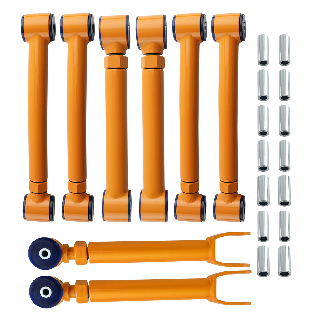 2x Front Upper + 2x Rear Upper +4x lower Control Arms geschikt voor Jeep Wrangler TJ 97-06