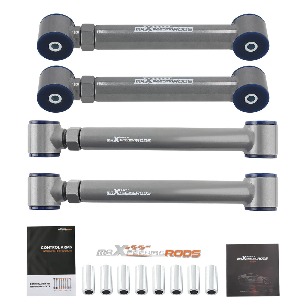 4x VERSTELBARE ACHTER DRAAGARMEN VOOR 1997-06 geschikt voor JEEP WRANGLER TJ 97-06