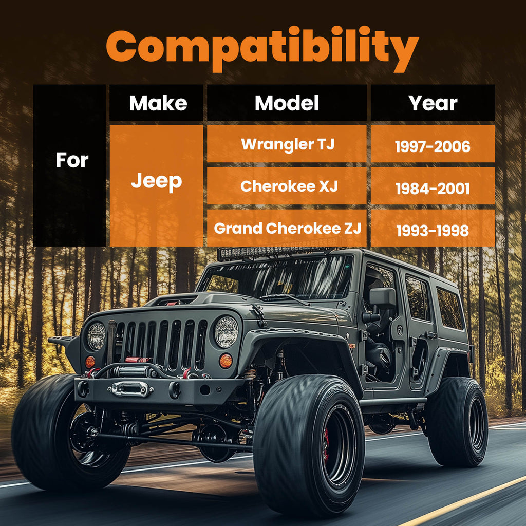 Front Upper Lower Control Arm compatible for Jeep Wrangler TJ Cherokee XJ Grand Cherokee ZJ