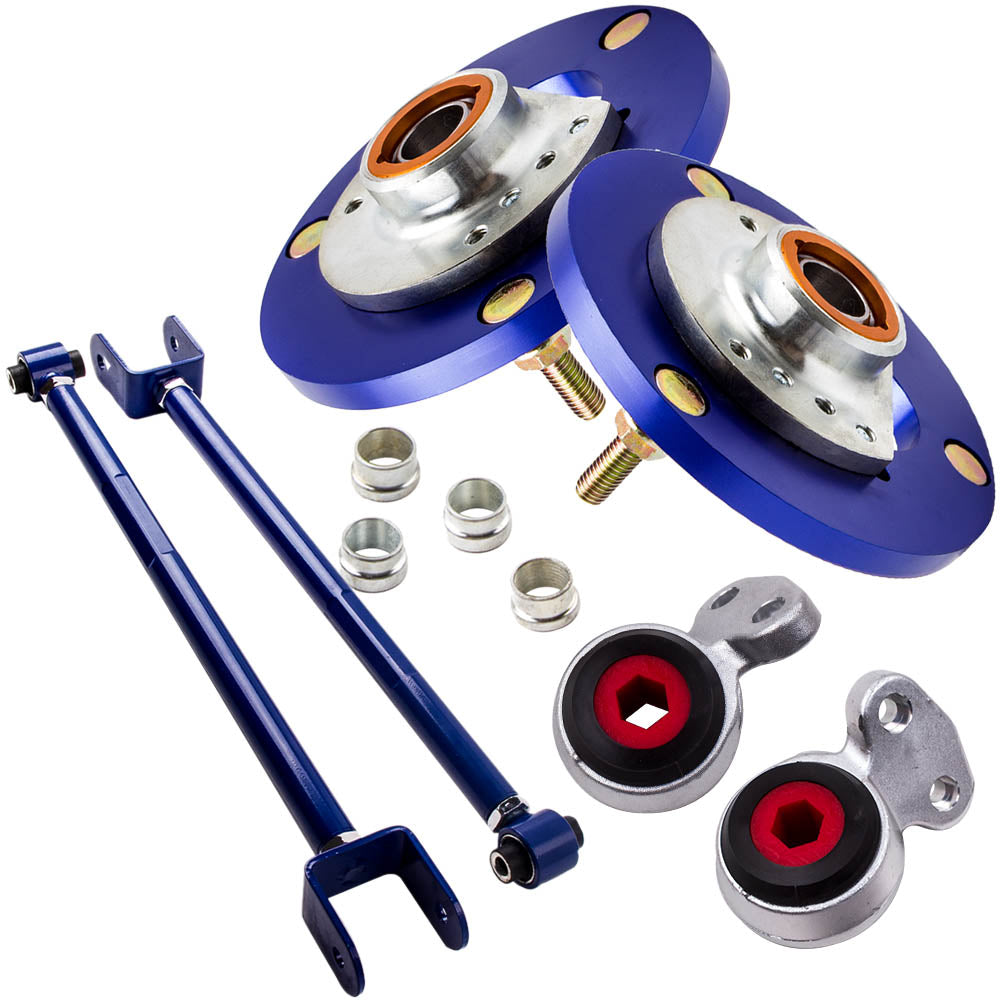 AUFHÄNGUNGSSET CAMBER ARMS + CAMBERPLATTEN +STEUERARME BUCHSEN compatible for BMW E46