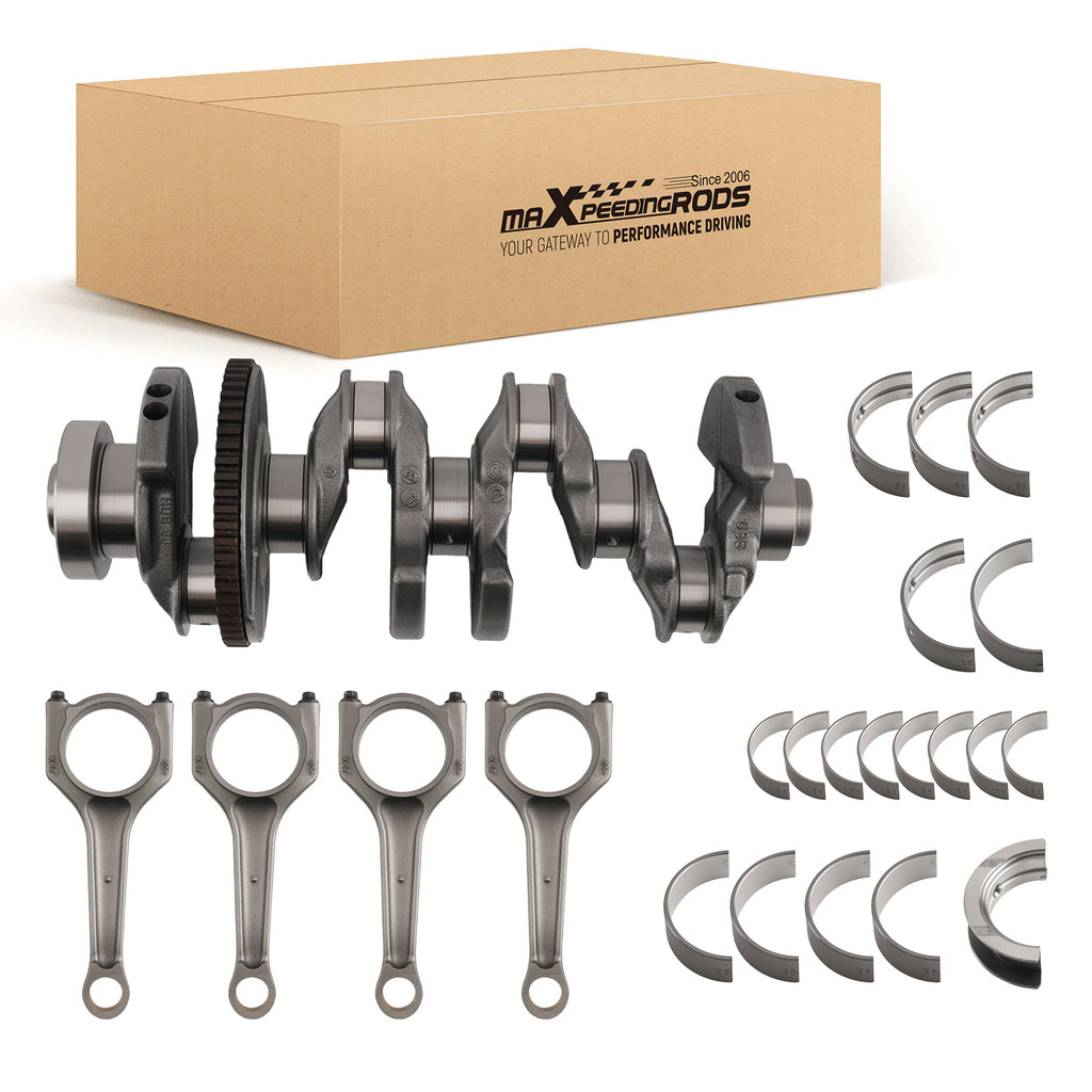 Crankshaft w/ Bearing Set compatible with BMW 1 3 5 Series E81 E87 E46 E90 2.0L 1995cc 04-15